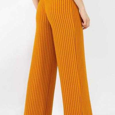 Stripe Paperbag Wide Leg Black & Mustard Trousers Profile Picture