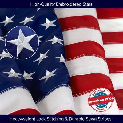 Buy Heavy-Duty Nylon Embroidered American Flag, Various Sizes Profile Picture