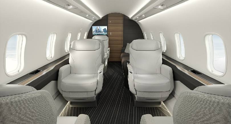 Business Jet cabin for Bombardier Challenger 3500 developed by FACC